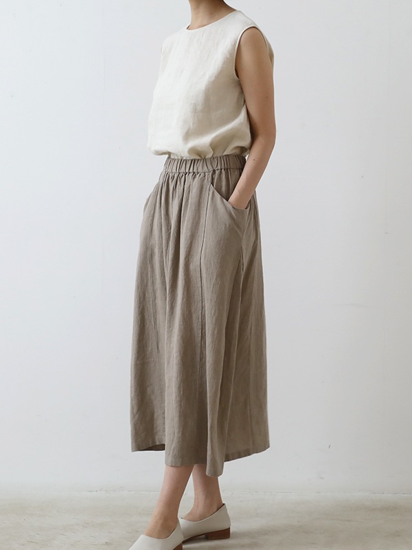 water linen skirt