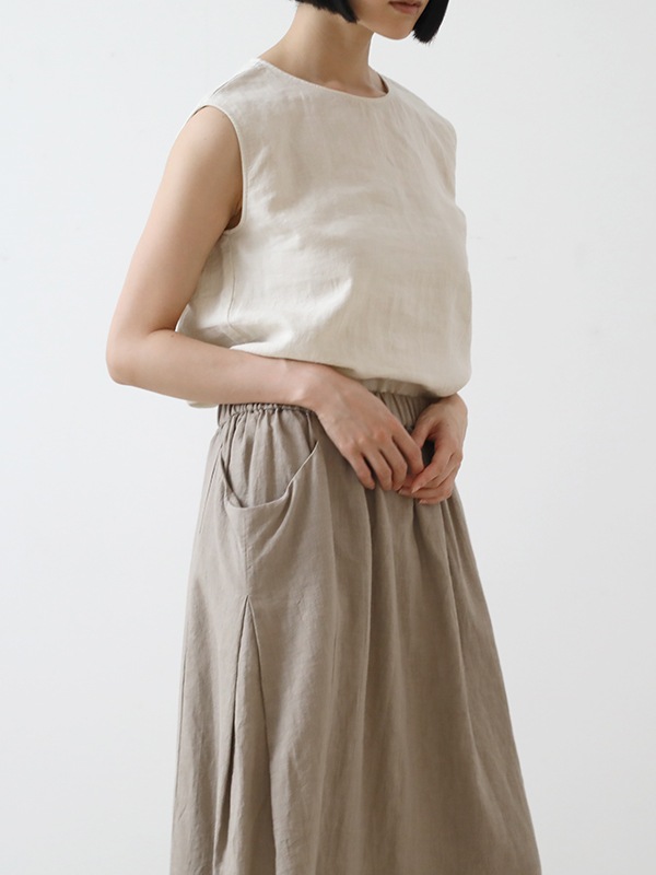water linen skirt