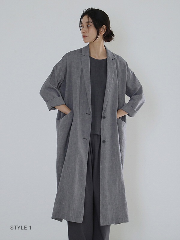 evam eva｜linen washi long jacket｜ladies',outer