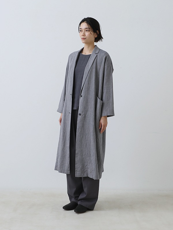 evam evaエヴァムエヴァ linen voile long cardiganリネンボイルロングカーディガン【LTSA60060】 evam eva／シルクリネン ワイドカーディガン | Beignets Online