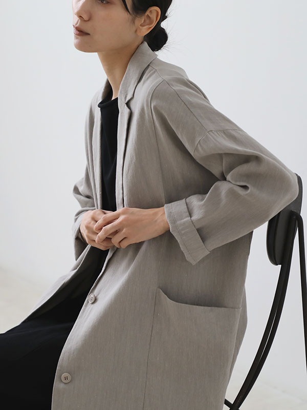 ★美品★evam eva★コート★リネン100%★ evam eva linen alpaca coat