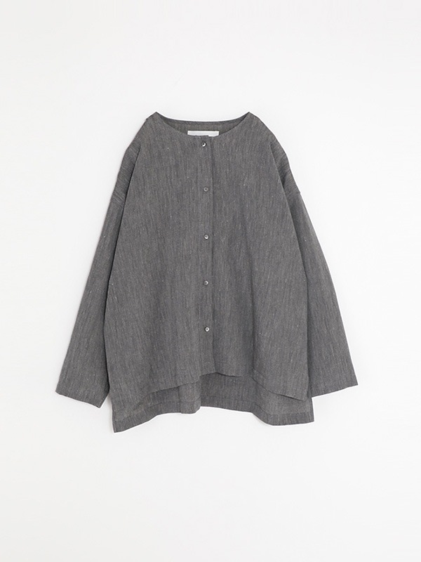 evam eva｜linen washi no collar shirt｜ladies',tops