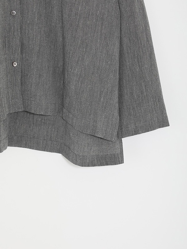 linen washi no collar shirt｜ladies