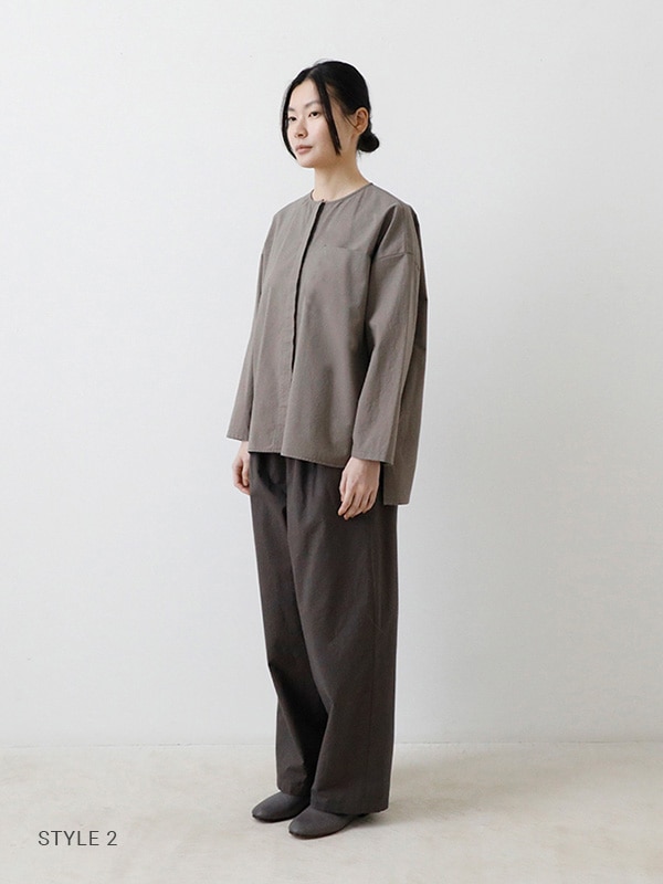 トップス evam eva wool no collar tunic evam eva｜cotton wool no collar shirt｜ladies',tops