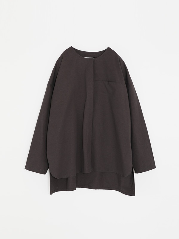 evam eva｜cotton no collar shirt｜ladies'