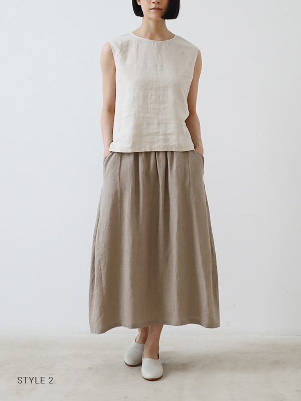 evam eva｜water linen sleeveless｜ladies',tops