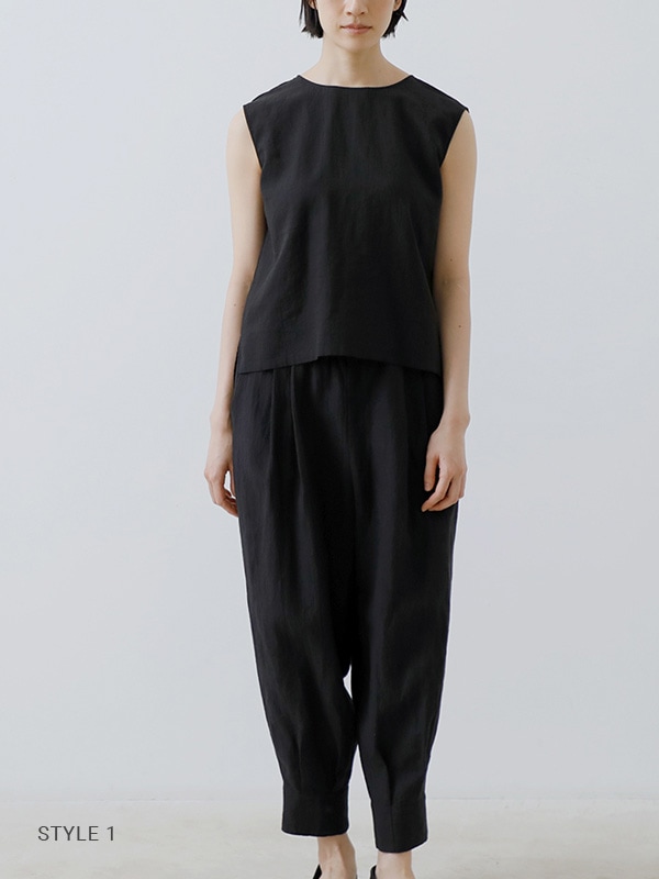 evam eva｜water linen sleeveless｜ladies',tops