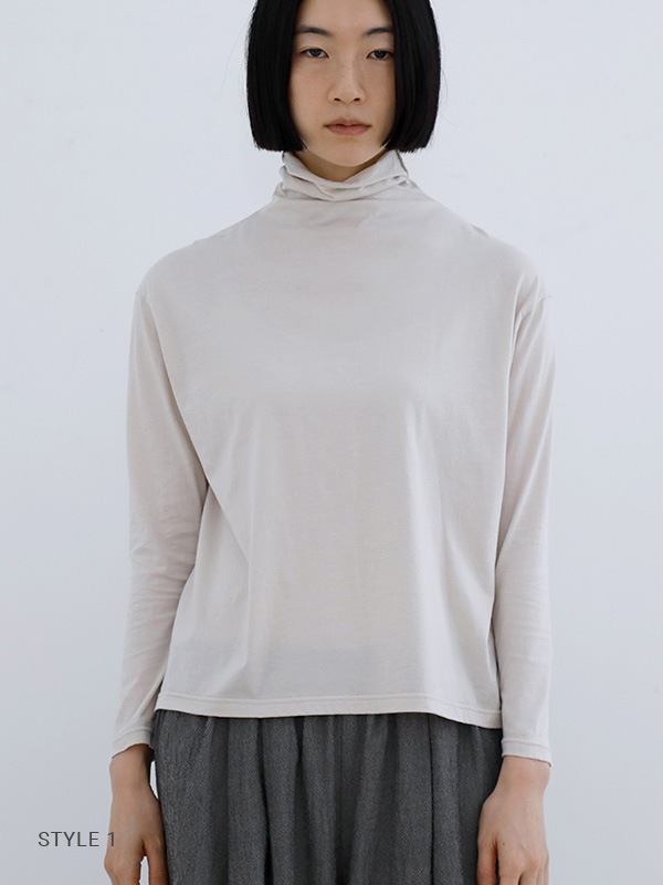 evam eva コットンブラウス evam eva｜cut&sew turtleneck｜ladies',tops