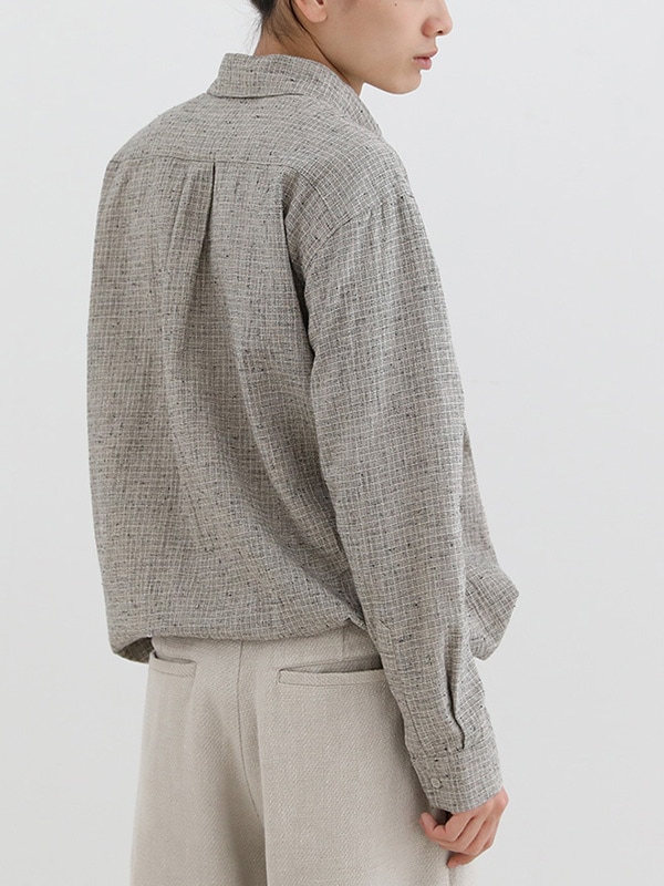 evam eva コットンリネンチェックシャツ evam eva｜cotton linen check shirt [men's]｜men's
