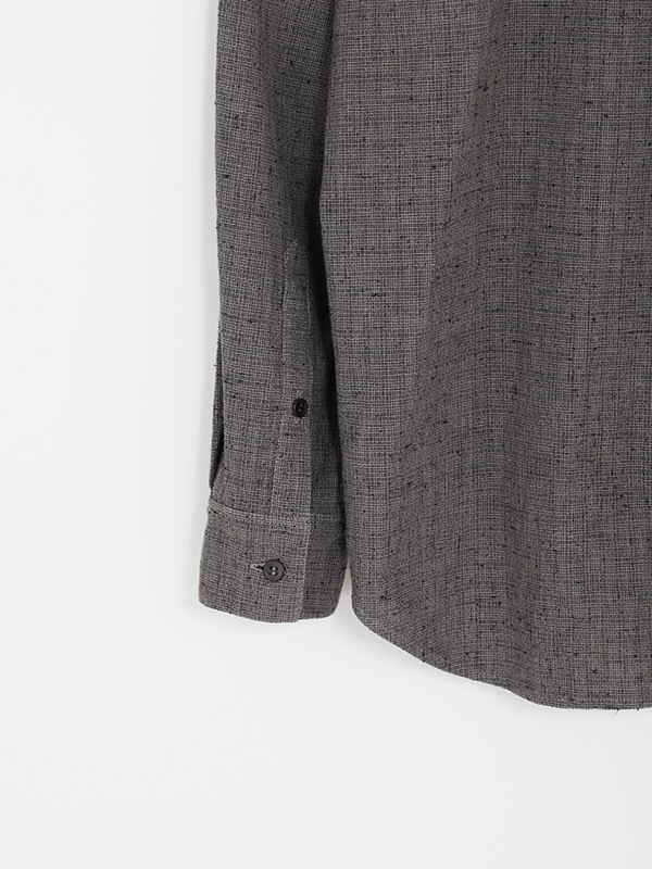 evam eva コットンリネンチェックシャツ evam eva｜cotton linen check shirt [men's]｜men's