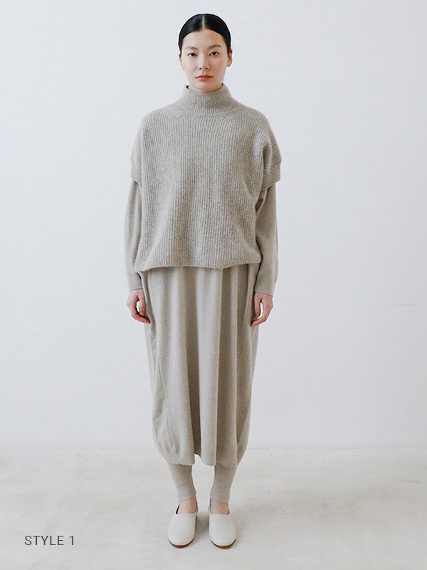 evam eva｜wool fox aze vest｜ladies',tops