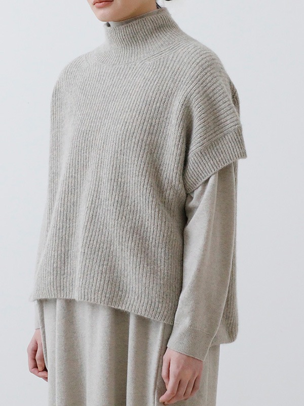 evam eva｜wool fox aze vest｜ladies',tops