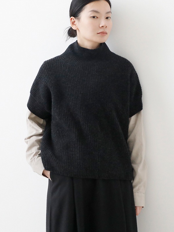 evam eva｜wool fox aze vest｜ladies',tops