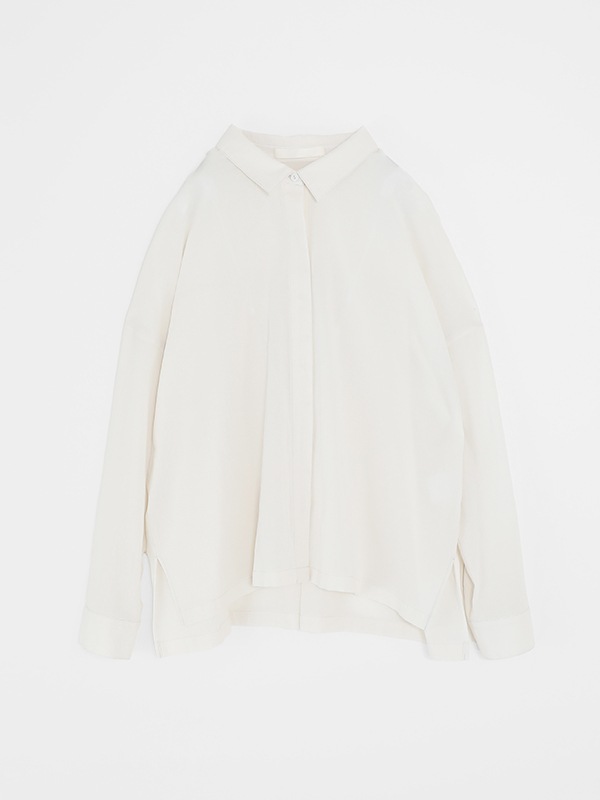 2018 evam eva コットンカシミヤスクエアシャツ エクリュ ゆったり evameva (エヴァムエヴァ) cotton square shirts / コットンスクエアシャツ