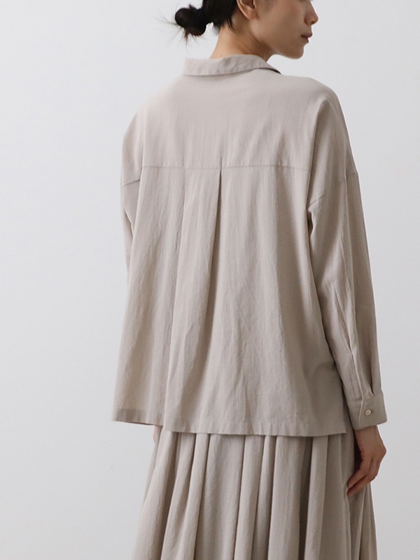 2018 evam eva コットンカシミヤスクエアシャツ エクリュ ゆったり evameva (エヴァムエヴァ) cotton square shirts / コットンスクエアシャツ