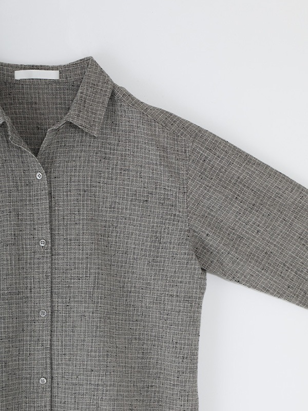 evam eva｜cotton linen check shirt｜すべての商品