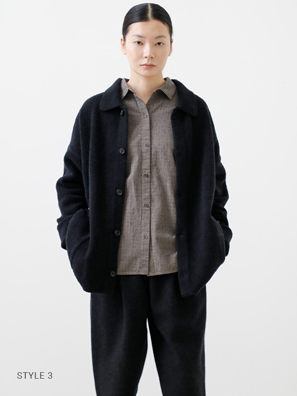 evam eva｜cotton linen check shirt｜すべての商品