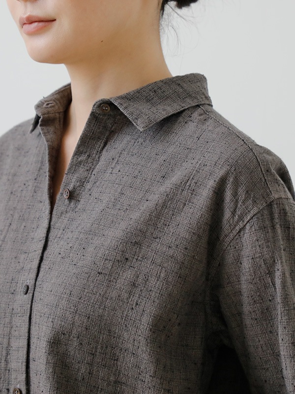 evam eva｜cotton linen check shirt｜すべての商品