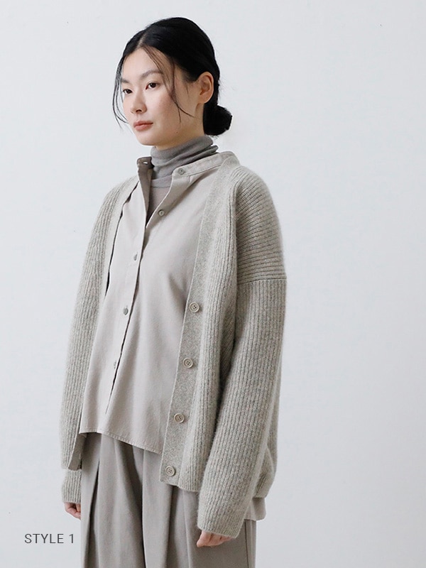 evam eva｜wool fox aze cardigan｜ladies',tops