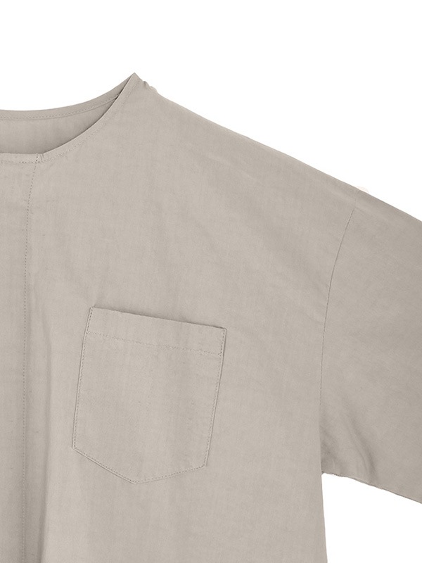 cotton no collar shirt [men's]
