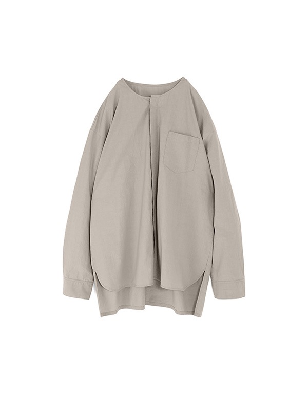 cotton no collar shirt [men's]