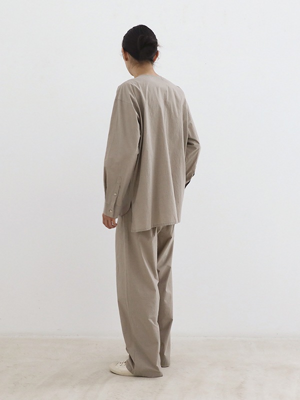 cotton no collar shirt [men's]