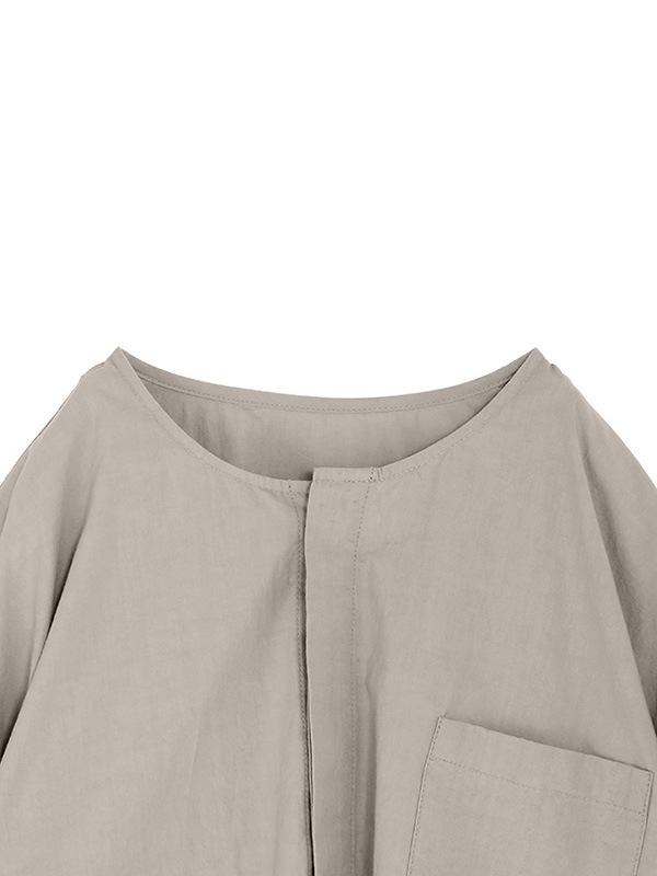 cotton no collar shirt [men's]
