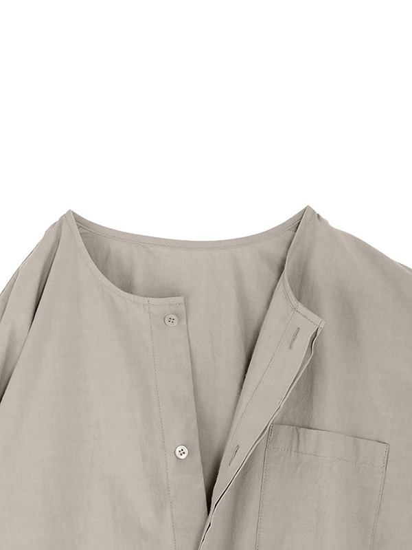 cotton no collar shirt [men's]