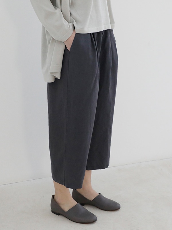 evam eva｜linen silk tuck pants｜ladies',bottoms