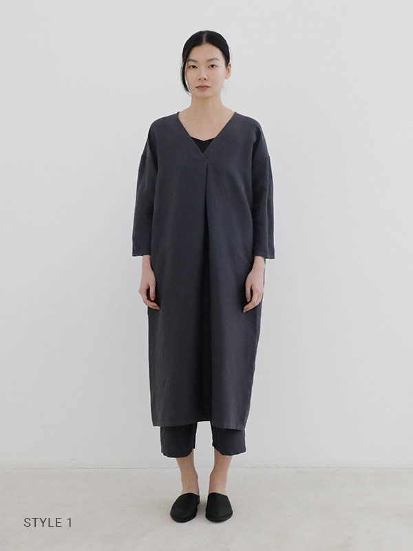 evam eva｜linen silk one-piece｜ladies'