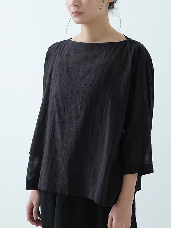 トップス evam eva shadow check gathered pullover evam eva｜shadow check gathered pullover｜ladies',tops