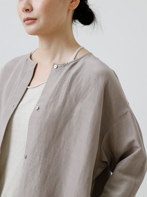 evam eva コットンチュニック evameva (エヴァムエヴァ) raising cotton linen shirt tunic