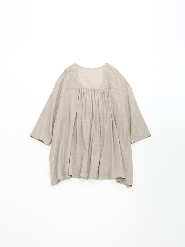 evam eva｜shadow check gathered pullover｜ladies',tops