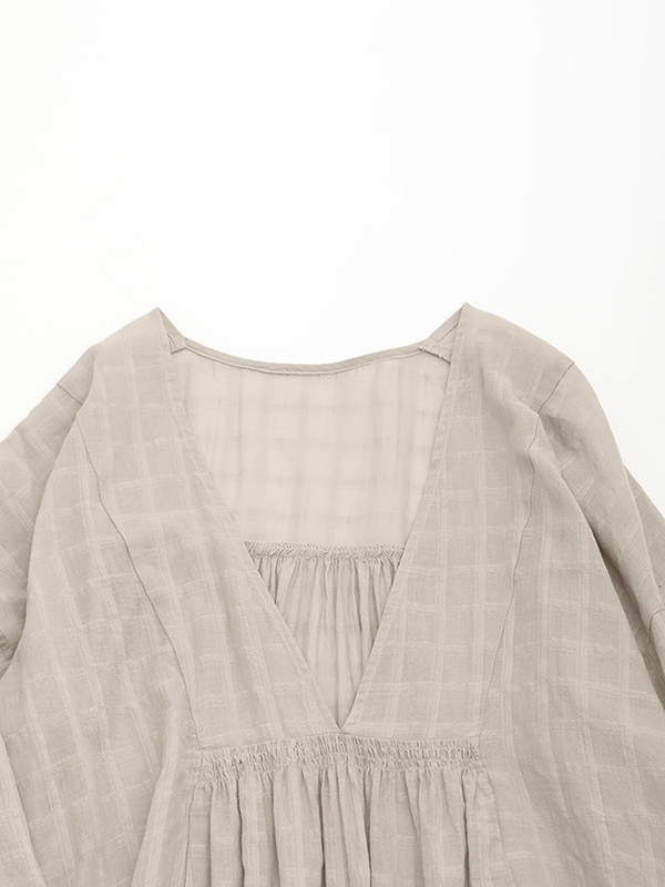 トップス evam eva shadow check gathered pullover evam eva｜shadow check gathered pullover｜ladies',tops