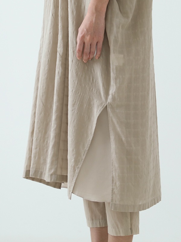 evam eva｜shadow check gathered poncho｜ladies',tops