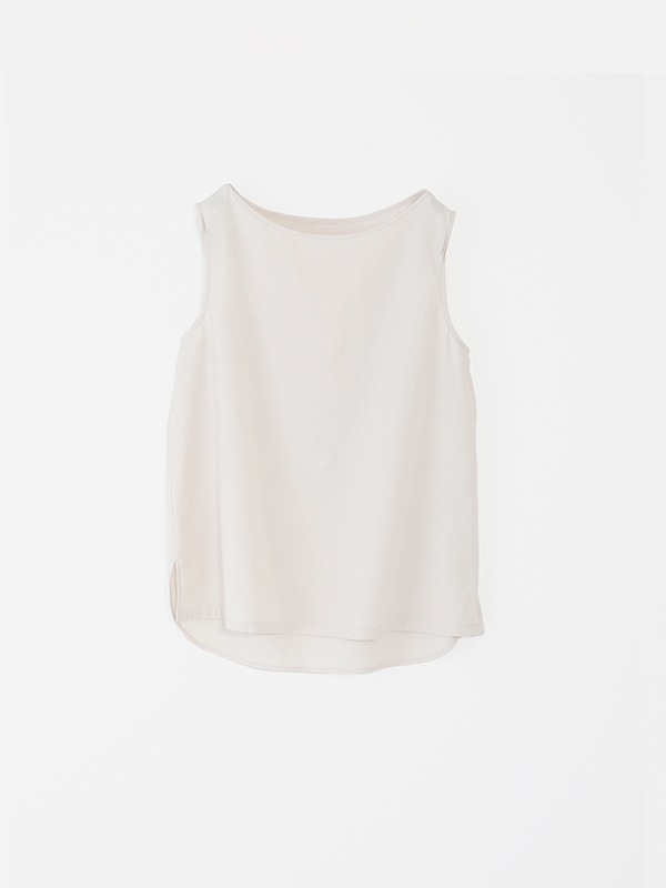 evam eva エヴァムエヴァ コットンスリーブ　M グレージュ　タンクトップ evam eva｜cotton sleeveless｜ladies',tops
