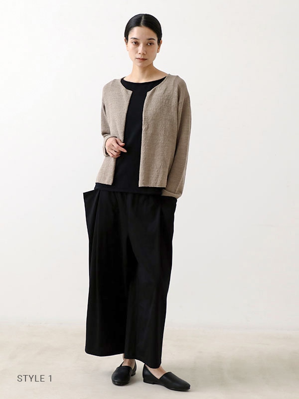 evam eva｜cotton linen cardigan｜ladies',tops