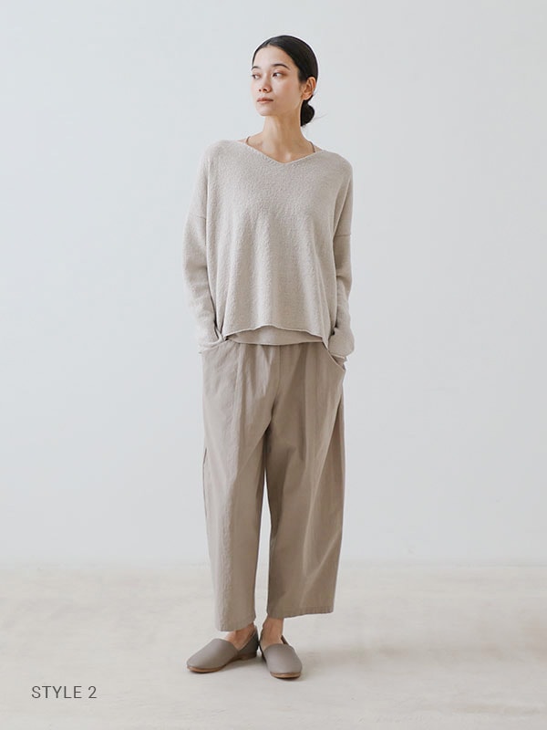 evam eva｜cotton linen pullover｜ladies',tops
