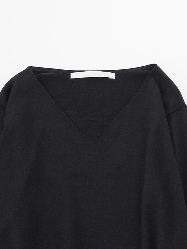 evam eva｜cotton silk v neck pullover｜ladies',tops