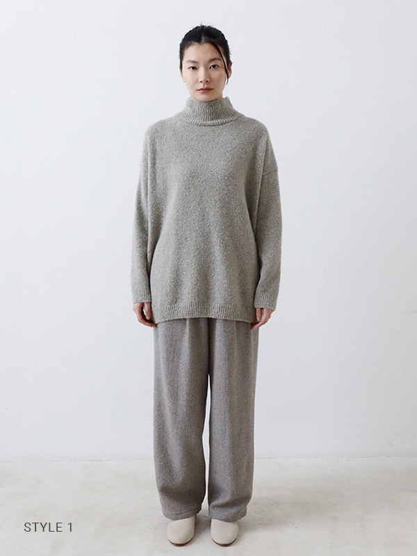 evam eva｜boucle yarn turtleneck｜ladies',tops