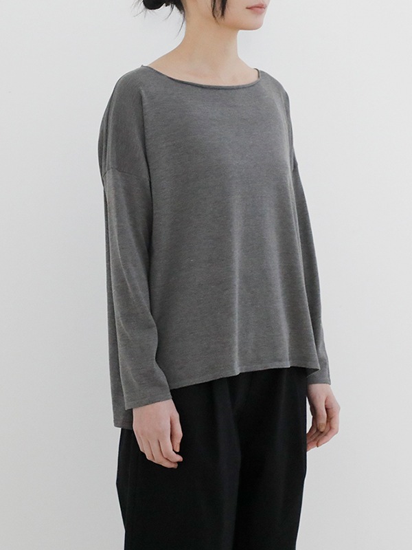 【美品】evam eva グレー ウール ドルマンスリーブ evam eva｜cotton silk pullover｜ladies',tops