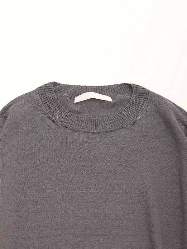 【美品】evam eva グレー ウール ドルマンスリーブ evam eva｜wool lily boat neck pullover｜ladies',tops