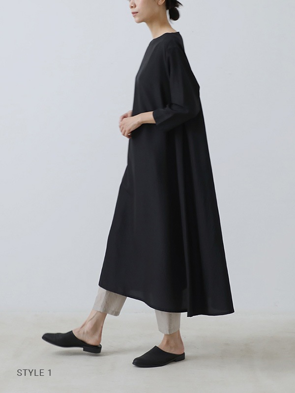 evam eva  シルク100% 絹100% Ｖネックトップス　黒　Mサイズ evam eva｜water linen v neck pullover｜ladies',tops