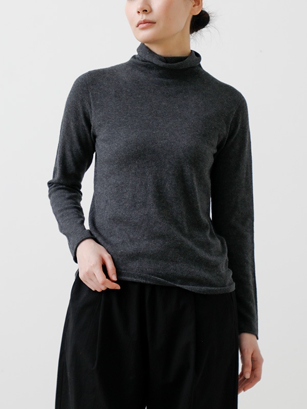 evam eva｜cotton cashmere turtleneck｜ladies',tops