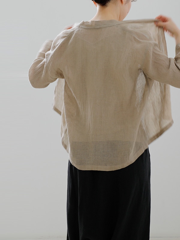evam eva リネン羽織り evam eva|linen cardigan|ladies',tops