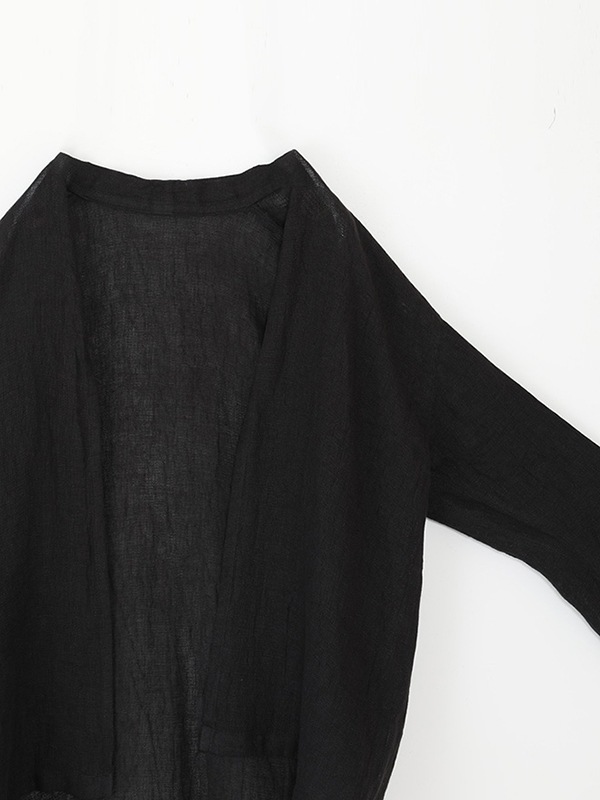 evam eva 黒 カーディガン 長袖 evam eva|linen cardigan|ladies',tops