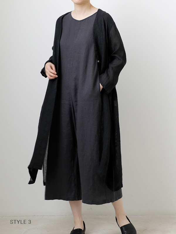 evam eva リネンローブ Mサイズ col. 47 evam eva|linen robe|ladies',outer