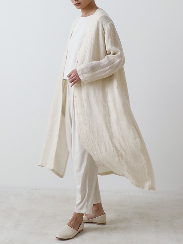 evam eva リネンローブ Mサイズ col. 47 evam eva|linen robe|ladies',outer