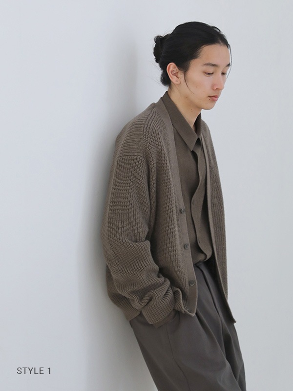 wool cotton aze cardigan [men's]