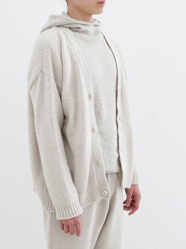 evam eva カシミヤ100 ローブカーディガン オフホワイトエヴァムエヴァ evam eva｜cashmere cardigan [men's]｜men's